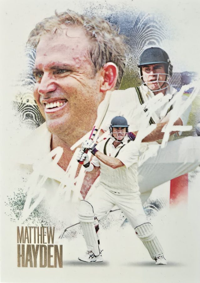 Matthew Hayden, Portrait base, front