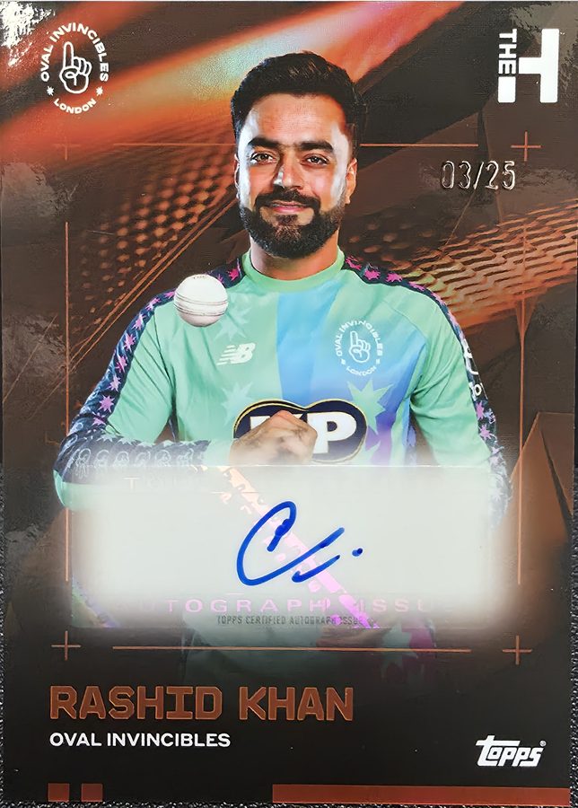 Rashid Khan, Autograph Orange, signed 03/25, front